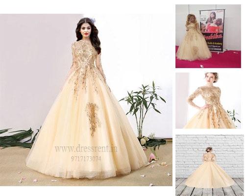 G147, Golden Ball Gown, Size (XS-30 to L-38)