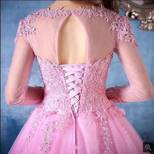 Pastel pink or red off the shoulder tulle ball gown wedding/prom dress with  court train
