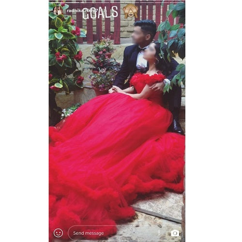 G123, Luxury Wine Puffy Cloud Trail Big Ball Gown, Size: All, Color: All