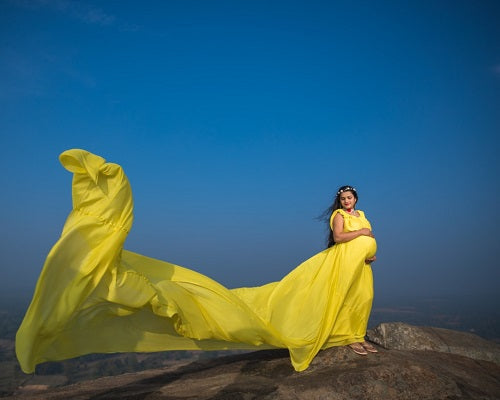 G178, Yellow Maternity Gown, Size: All, Color: All