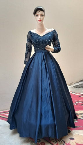 Discount latest navy blue Georgette Gown clothes - Dmv15002