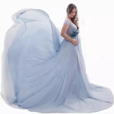 G27, Blueish Gray Maternity Shoot Gown, Size: All, Color: All