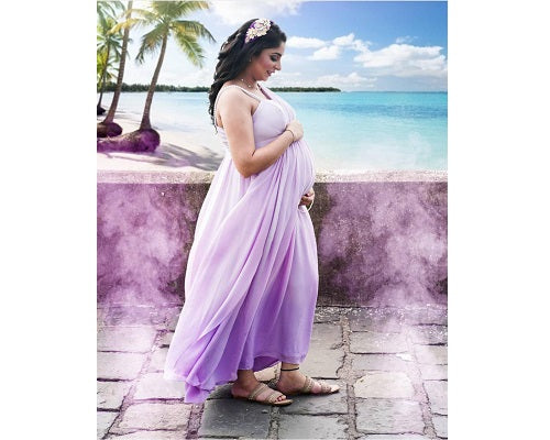 G255, Lavender Maternity Shoot Baby Shower Gown, Size: All, Color: All
