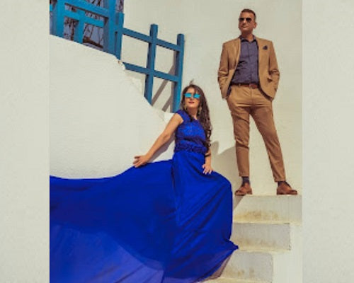 G300, Royal Blue Long Trail Prewedding Shoot Gown, Size: All, Color: All