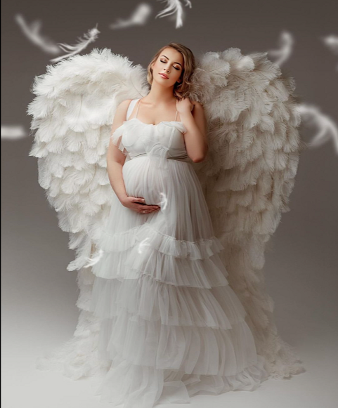 W2009, White Frilled Trail  Shoot Gown With Inner, Size: All, Color: All