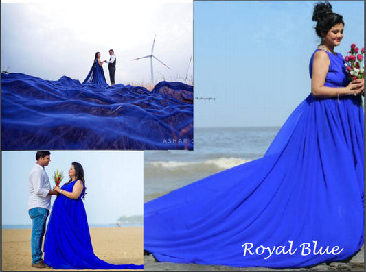 G138, Royal Blue Maternity Shoot Baby Shower Gown, Size: All, Color: All