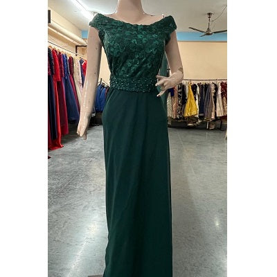 G800, Bottle Green Maternity Infinity Long Trail Gown, Size: All, Color: All