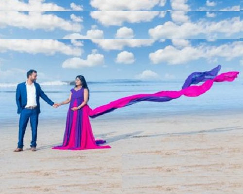 G649, Multi Colour Pre Wedding Shoot Trail Gown, Size: All, Color: All