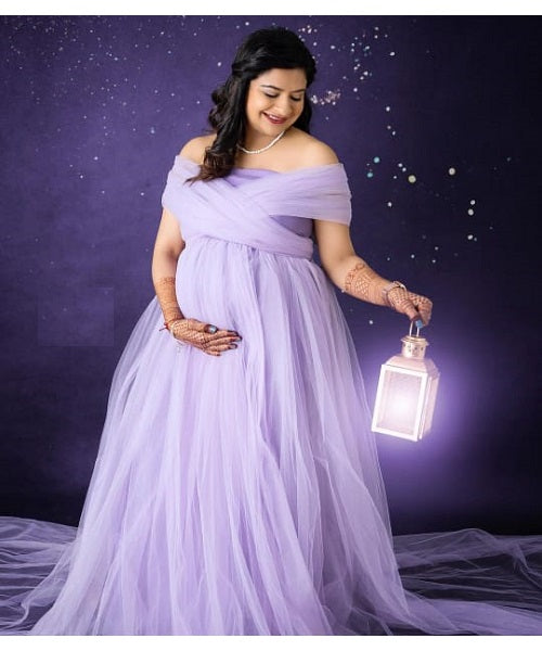 G522, Lavender Maternity Shoot Gown, Size: All, Color: All