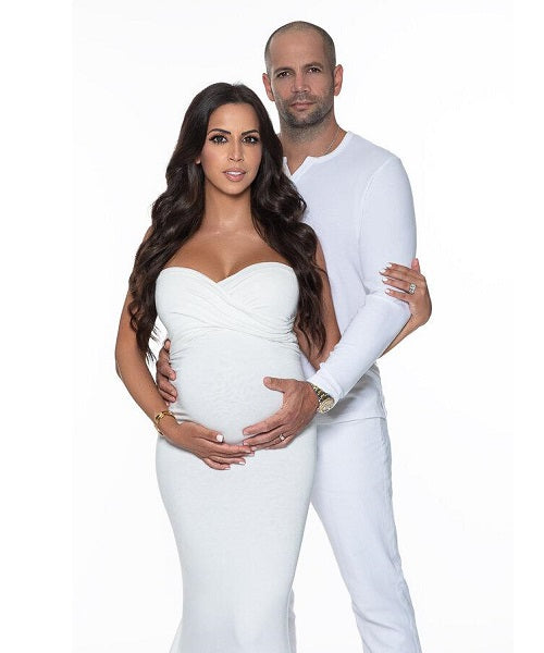 W506, White Maternity Shoot Trail Baby Shower Gown, Size: All, Color: All