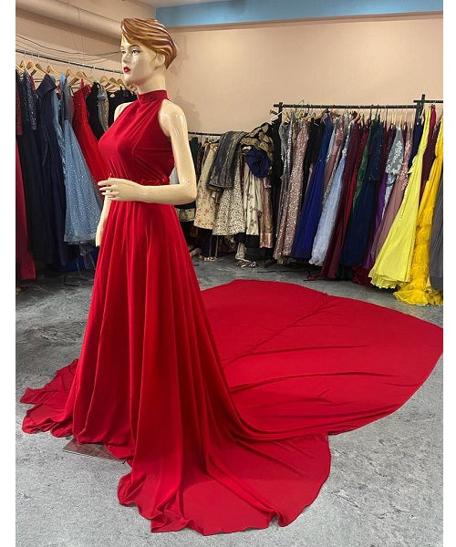 G285, Red slit cut infinity prewedding shoot trail Gown Size: All, Color: All