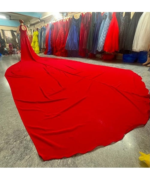 G285, Red slit cut infinity prewedding shoot trail Gown Size: All, Color: All