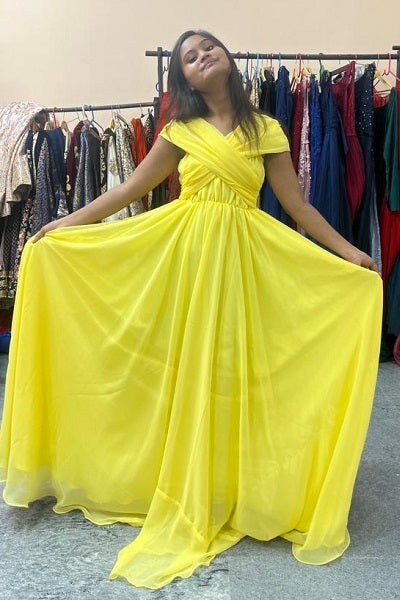 G622, Yellow Pre Wedding Shoot  Gown, Size: All, Color: All