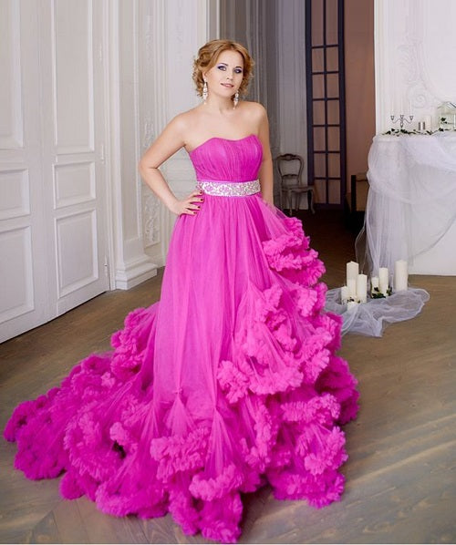 Pink Colour Designer Gown – Panache Haute Couture