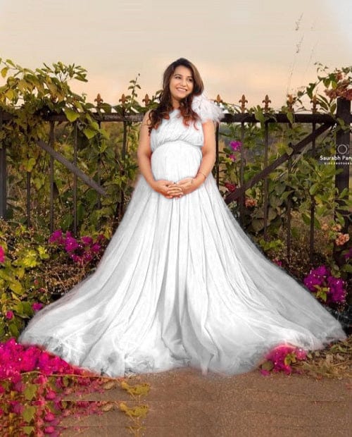 G719 , White prewedding One Shoulder Gown, Size: All, Color: All