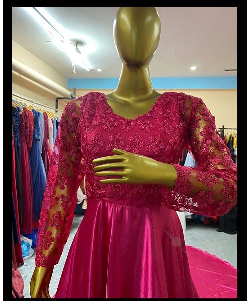 Ethnic Gowns | Ethnic RANI PINK gown | Freeup
