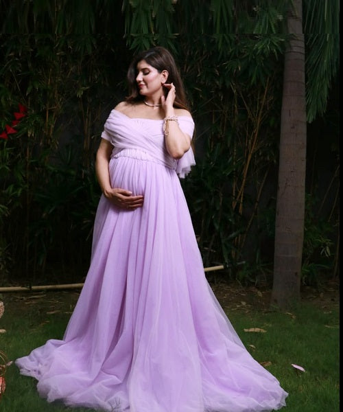 G522, Lavender Maternity Shoot Gown, Size: All, Color: All