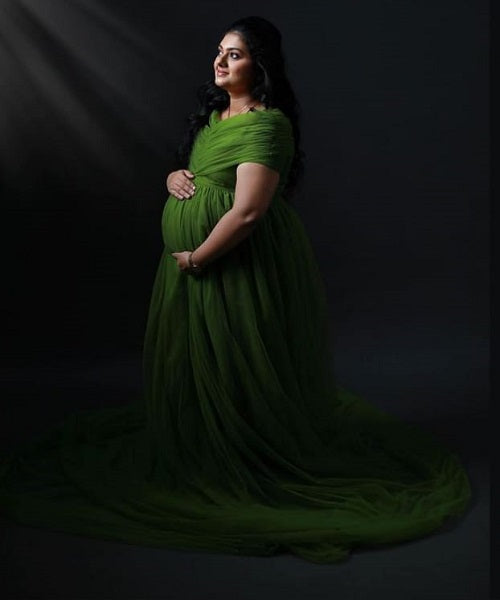 G533, Green Shoot Trail Gown, Size: All, Color: All