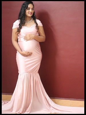 G68 ,  Peach  Maternity Shoot Trail Gown, Size: All, Color: All
