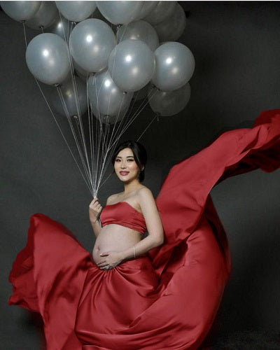 G631, Red Wine Trail Maternity Shoot Baby Shower Gown Size: All, Color: All