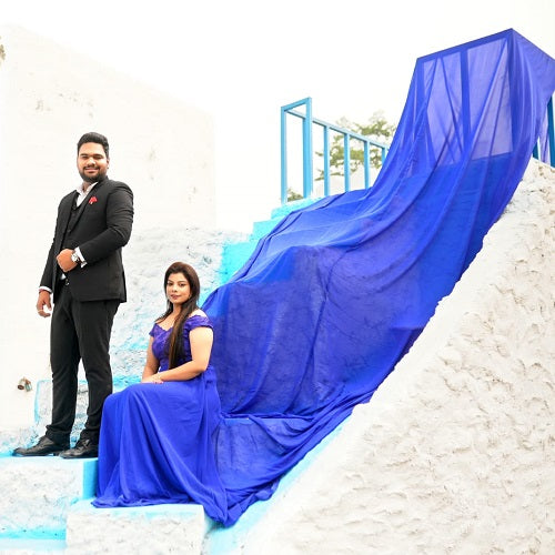 G300, Royal Blue Long Trail Prewedding Shoot Gown, Size: All, Color: All