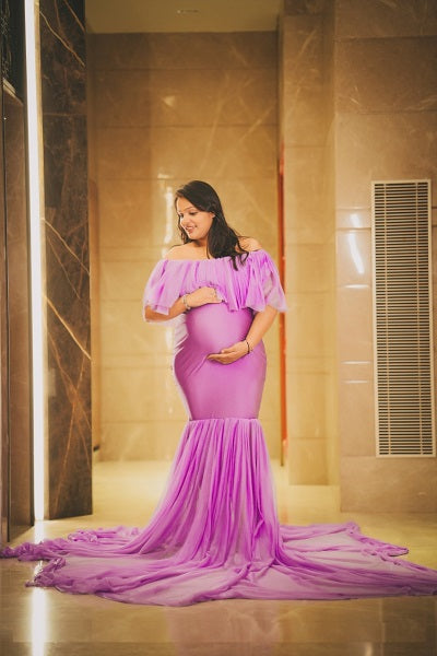 G7082, Pink Maternity Shoot Baby Shower Trail Gown, Size: All, Color: All