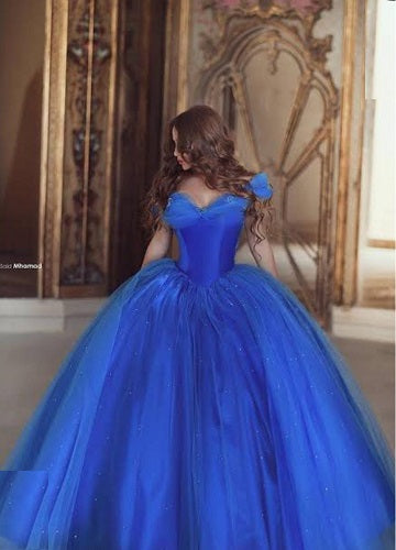 G638, Luxury Royal Blue Cindrella Princess Big Ball Gown, Size: All, Color: All