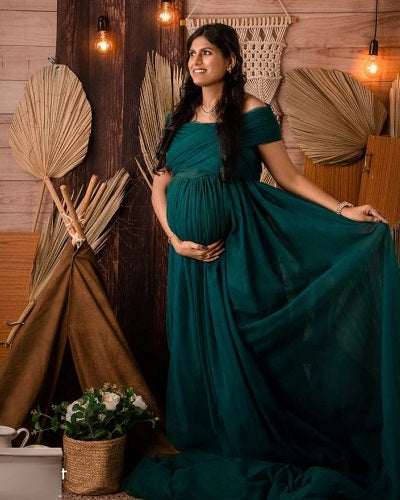 G922, Bottle Green Shoot Gown, Size: All, Color: All