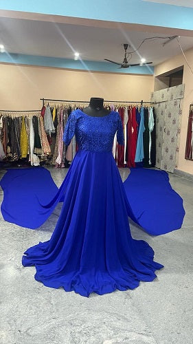G233, Royal Blue Maternity Shoot Twin Trail Baby Shower Gown, Size: All, Color: All