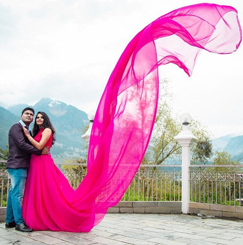 G251, Hot Pink Pre-Wedding Shoot Trail Gown, Size: All, Color: All