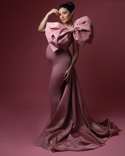 G2120, Peach Body Fit Maternity Shoot Trail Gown, Size: All, Color: All