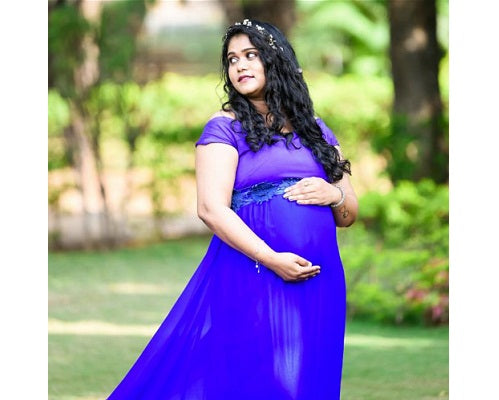 G300, Royal Blue Long Trail Maternity Shoot Baby Shower Gown Size: All, Color: All